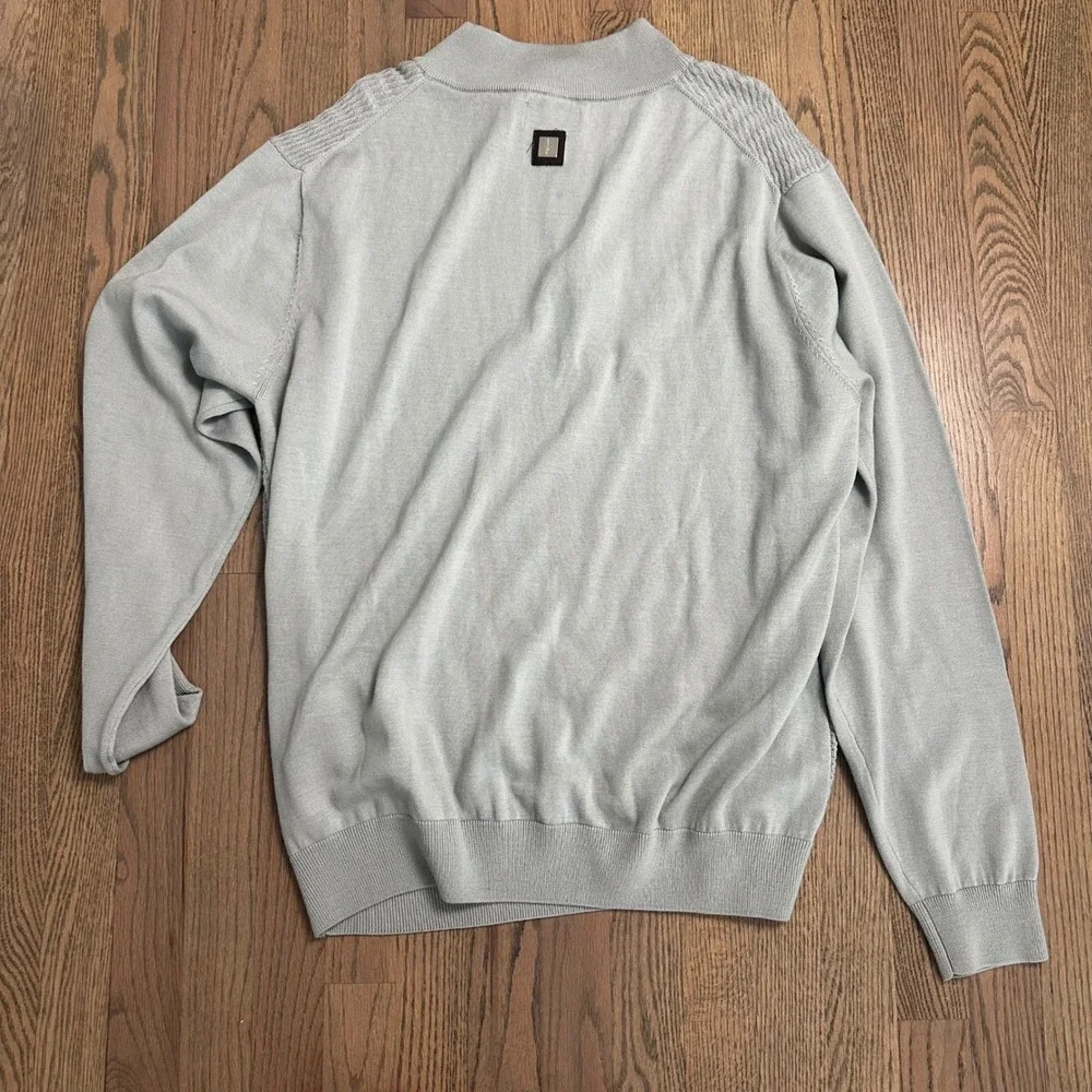 G.MAC Apparel Quarter Zip Pullover Sweater‎ Men's XXL Gray Knit Texture